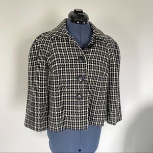 Houndstooth Jacket with Large Buttons